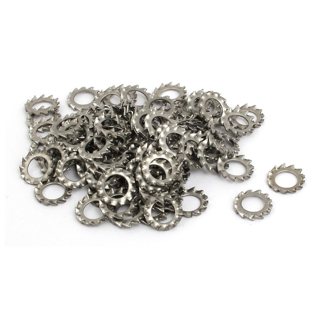 Sourcingmap 6mm Inner Dia 304 Stainless Steel External Serrated Lock Washer Gray 100pcs