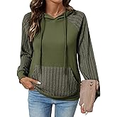 SHEWIN Hoodies for Women Casual Knit V Neck Sweaters with Pocket Womens Fall Fashion 2025