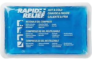 Rapid Relief Reusable Hot & Cold Gel Compress 5” x 9” – Flexible Ice & Heat Pack for Headaches, Injuries, Sprains, Swelling, 