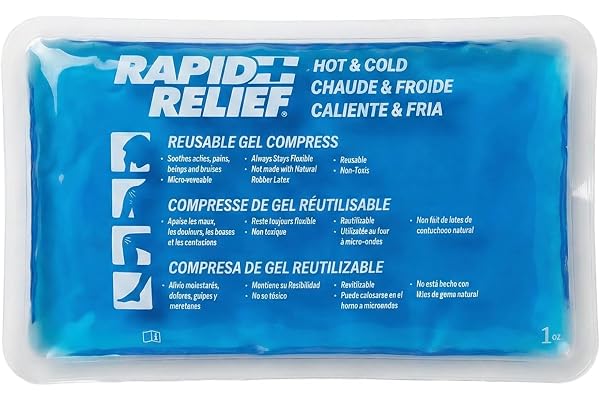 Rapid Relief Ice Pack for Injuries Reusable – Medium Ice Pack or Heat Pack with Gel That Stays Flexible When Frozen, Cold The