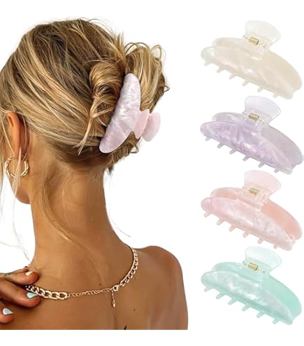 Amazon.com : Yuxung 8 Pcs Large Acrylic Hair Claw Clips for 