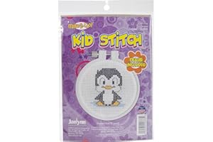Janlynn Kid Stitch 11 Count Penguin Mini Counted Cross Stitch Kit, 3-Inch