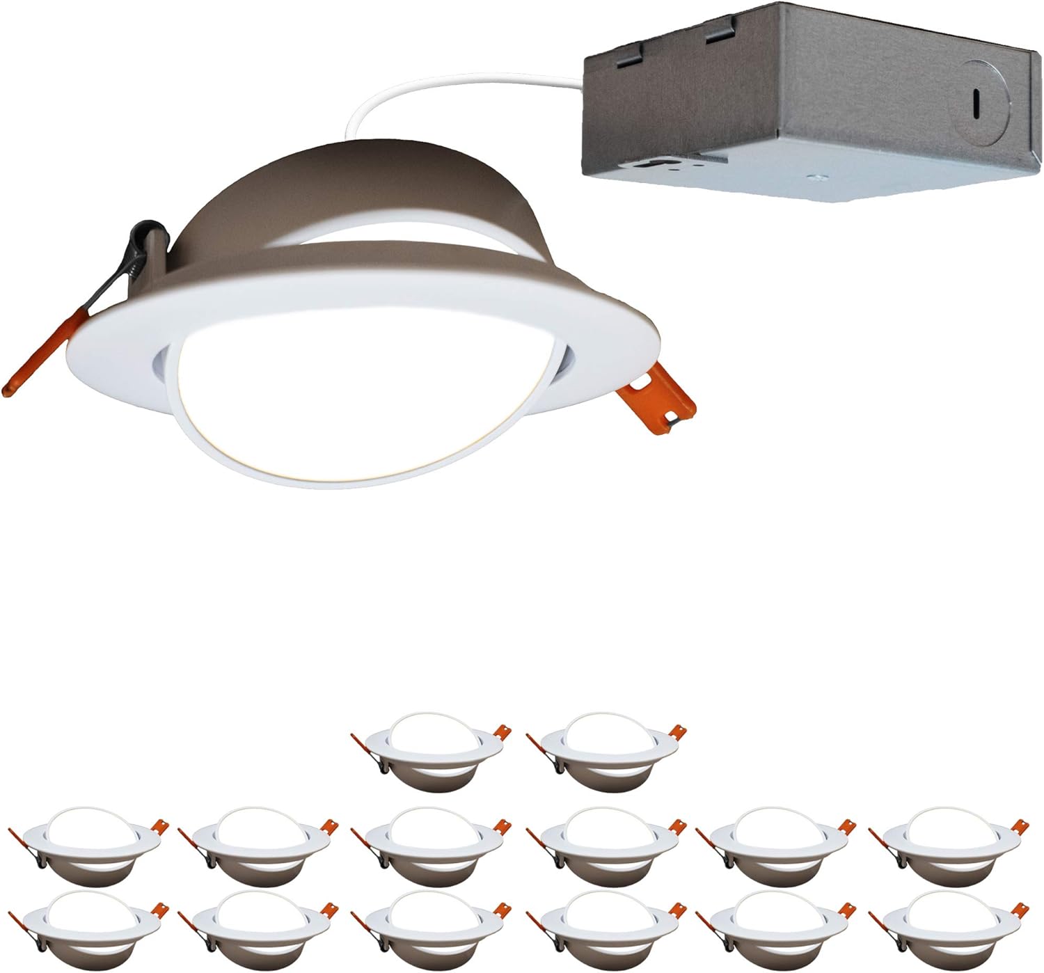 4" Inch Canless Ultra Thin LED Gimbal Adjustable Rotating Tilt Downlight 12W=75W Halogen Equiv