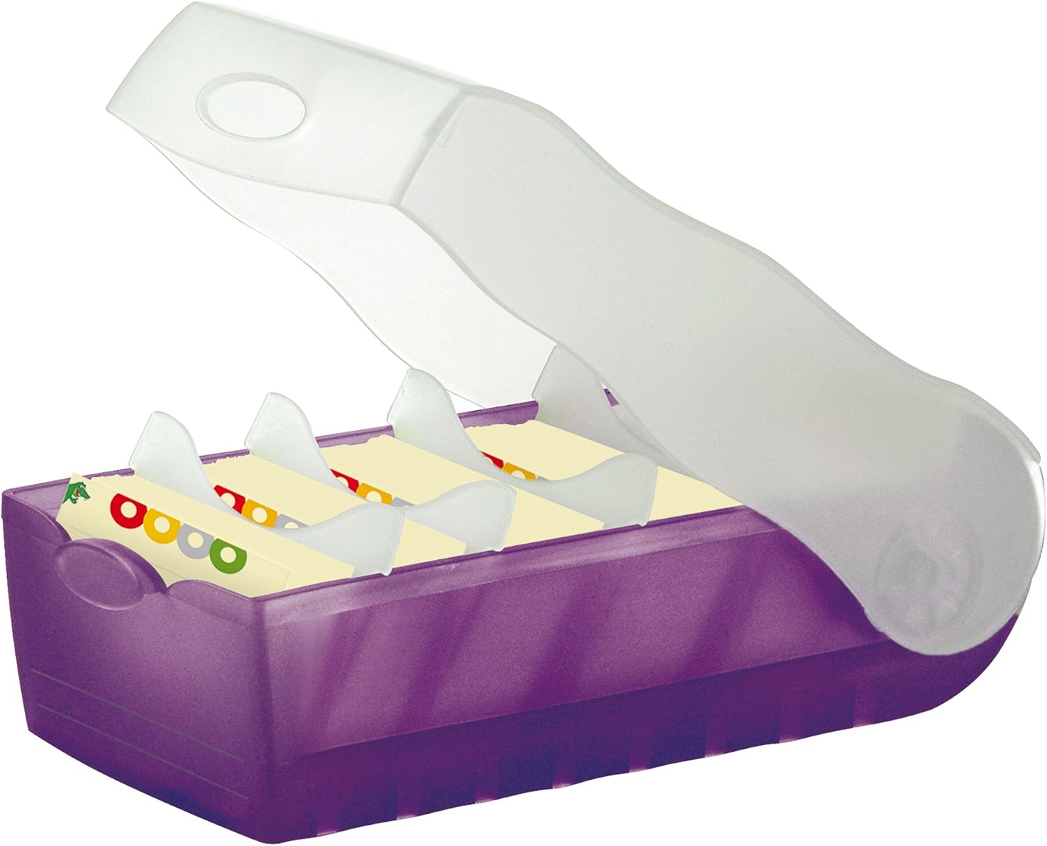HAN 997-673, CROCO Flashcard Index Box. For learning vocabulary in an ingeniously simple way, A7, translucent-purple