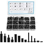 580 PCS M3 Black Nylon Standoff Kit with Spacers, Screws, and Nuts - Motherboard & PCB Mounting Standoffs and Screws, Threade