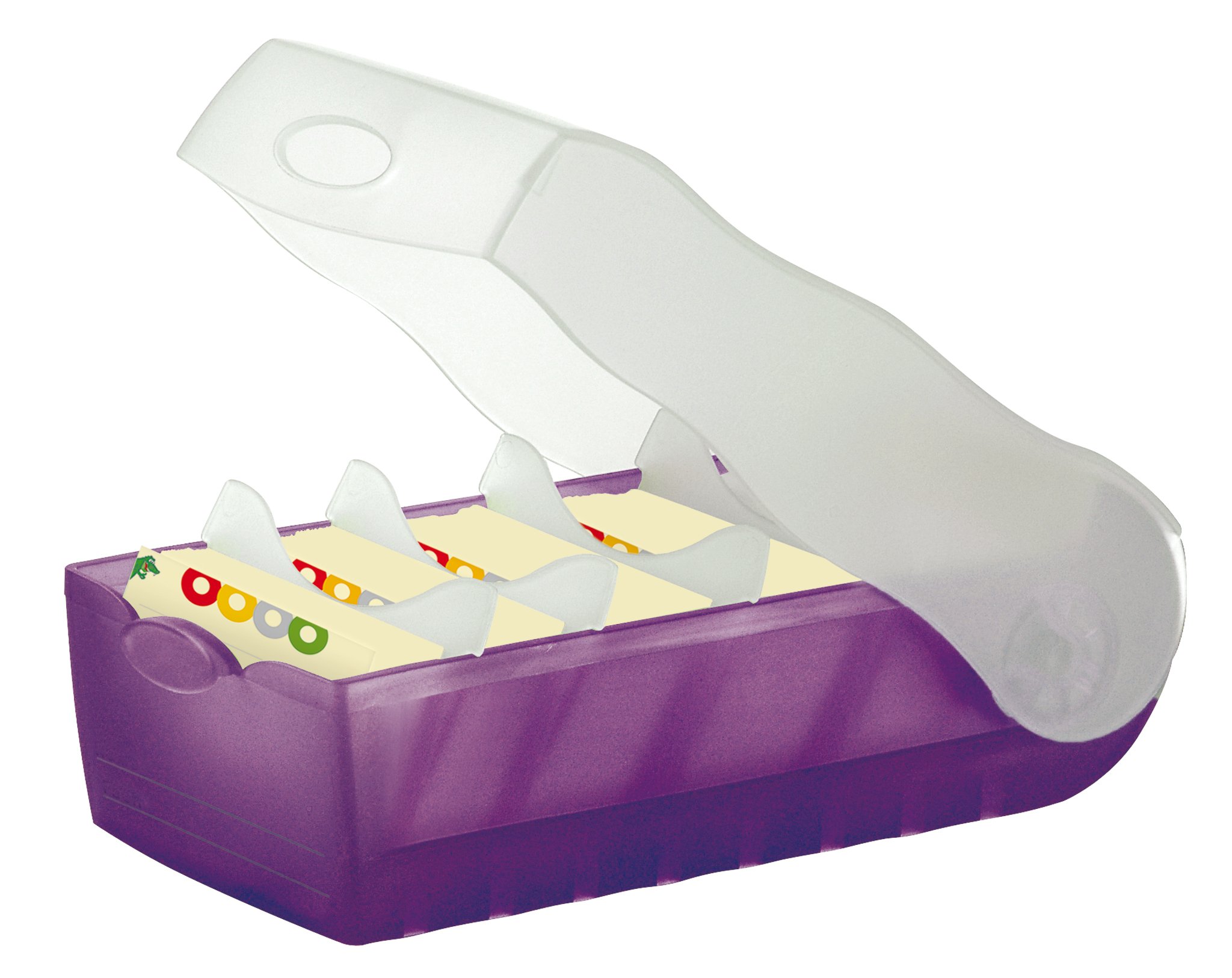 HAN 998-673, CROCO Flashcard Index Box. For learning vocabulary in an ingeniously simple way, A8, translucent-purple — image 1