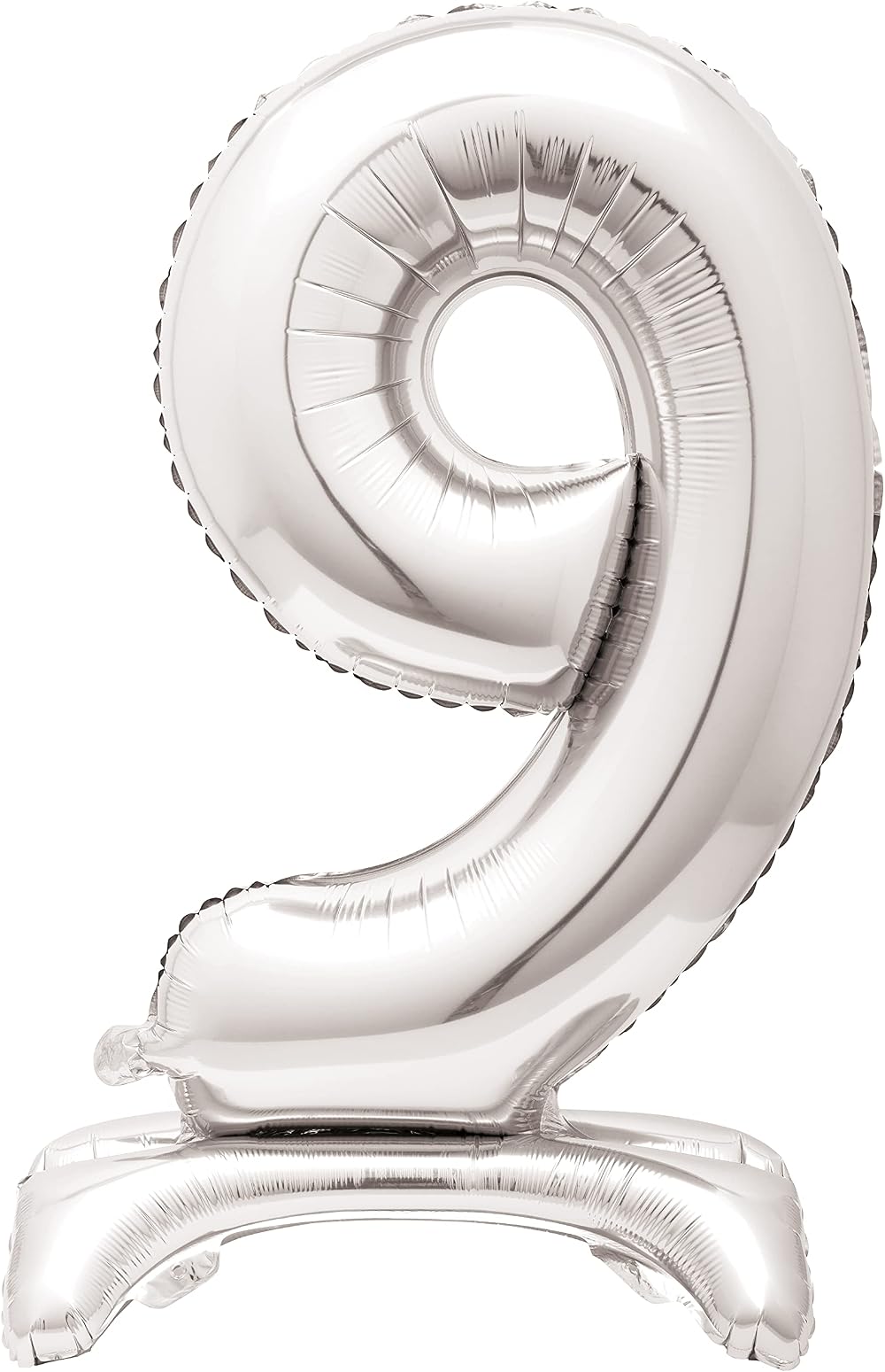 Unique Majestic Silver 9 Foil Balloon 76cm Milestone Birthday Party Decor