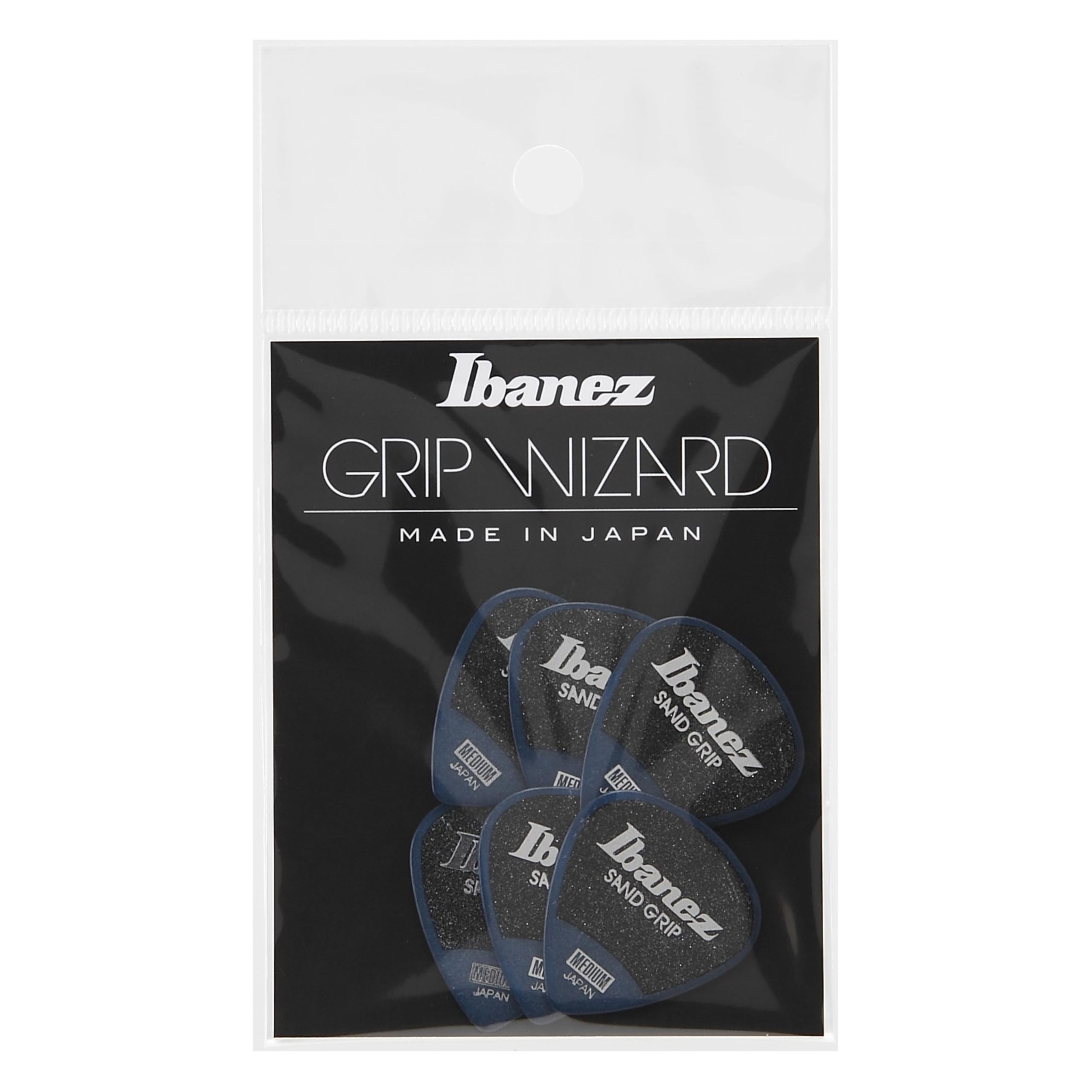 Ibanez PPA16MSG Wizard Series, Sand Grip Picks 6 Pack 0.8mm (PPA16MSGDB)