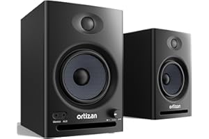 Ortizan C7 Dual-Mode Active Bluetooth 5.3 Bookshelf Speakers, 2.0 Stereo Active Near Field, Studio Monitor Speaker, 30W X 2 Powered TV Speakers, Wireless Computer PC Monitor Gaming(Pair, Black)
