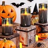 Yinuo Mirror Led Flameless Candles 3 Pack Grey Glass 4 5 6 inch with Remote view 6