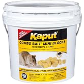 Kaput Combo Bait Mini Blocks, Rodent Bait for Mice &amp; Rats, Warfarin Vole Killer for Indoor/Perimeter Use, Kills Rodents with Consistent Feeding - Ideal for Homes, Farms &amp; Transport Areas (18 lbs)