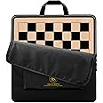 A&A 18.875" Professional Wooden Tournament Chess Board/Ebony Wood & Maple Inlay / 2.0" Squares w/o Notation