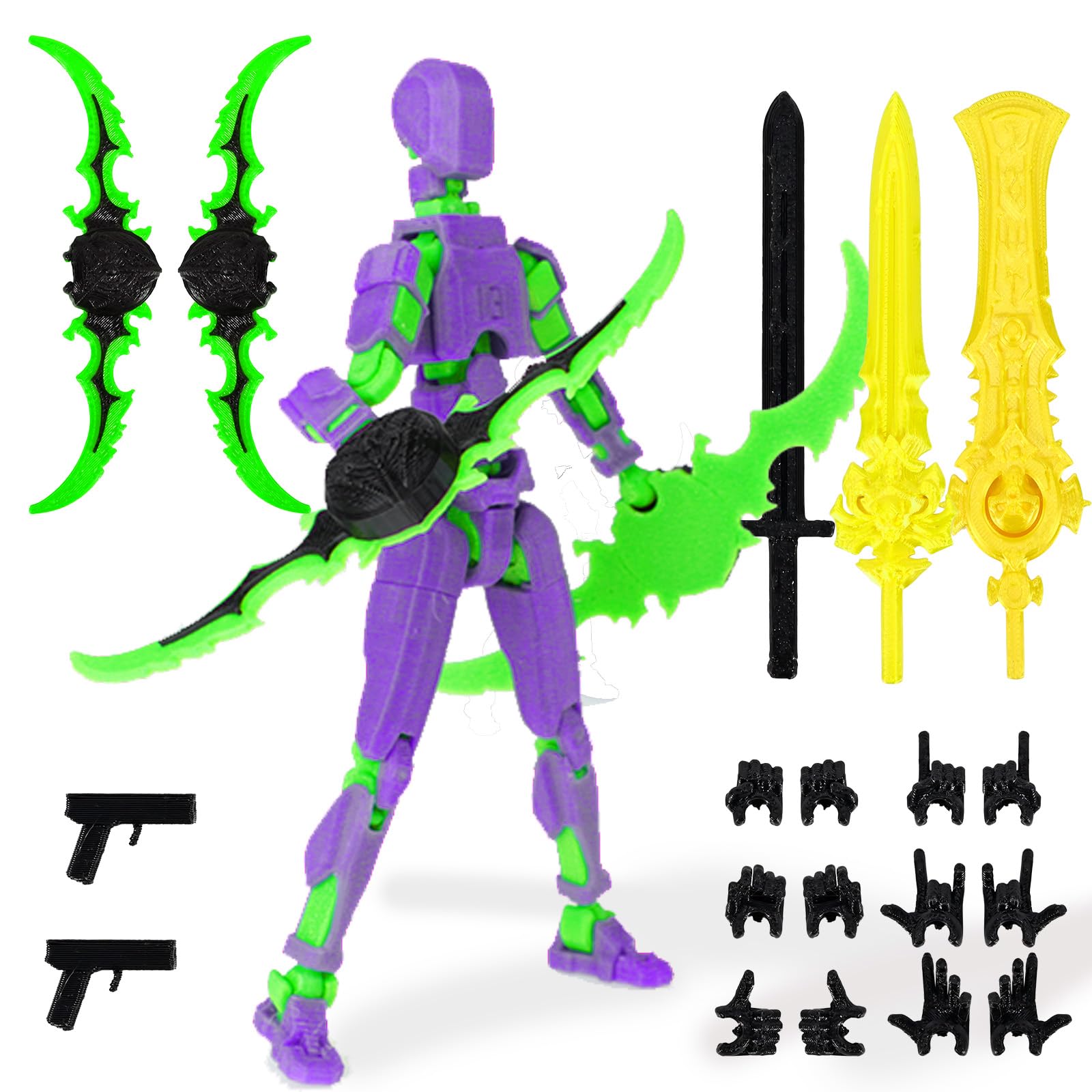 Photo 1 of **2 pack**Memogizz t13 Action Figure Set, Pre-Filled Easter Egg with 3D Printed Toy, Easter Basket Stuffers for Adults, 1Pack, PurpleGreen