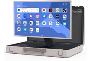 apolosign packgo 27-Inch Portable Entertainment System, Compact Suitcase Design Smart TV, Android OS, Bluetooth 3D Speakers, Built-in Battery 6H, Briefcase Screen Perfect for Travel & Parties (White)