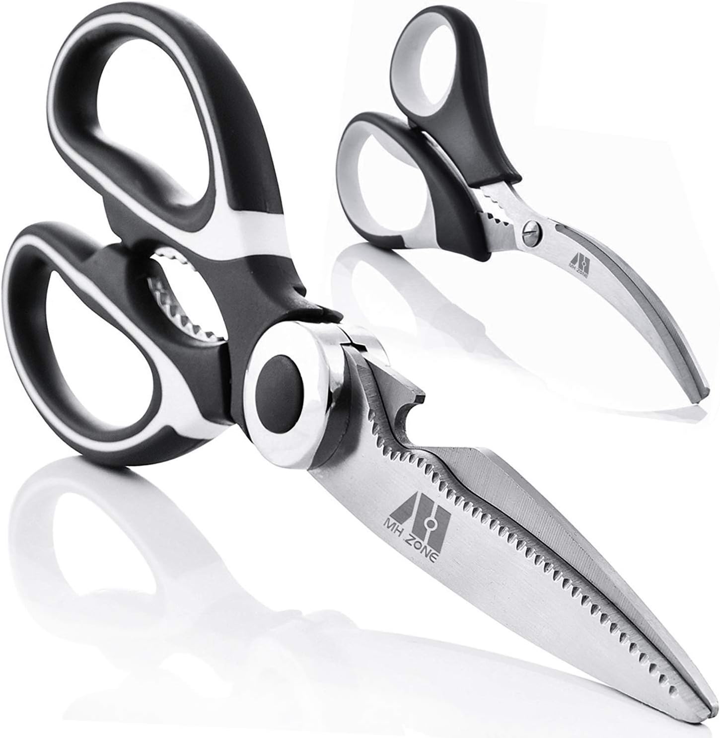 Kitchen Shears, MH ZONE 2 Piece Set Heavy Duty Premium Stainless Steel Multi-Function Kitchen Scissors Seafood Scissors Utility scissors (2)