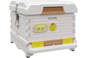 Apimaye Ergo Insulated 10 Frame Bee Hive Set [NO Frames Included] (Single Hive, White Body Yellow Entrance)