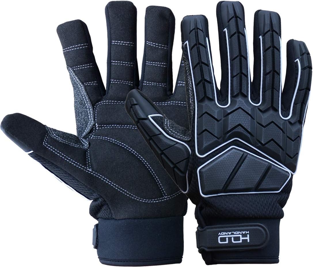 HLDD HANDLANDY Heavy Duty Work Gloves, SBR Padding, TPR Protector Impact Gloves, Anti Vibration Mechanic Gloves