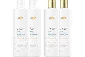 Dove Daily Moisture Shampoo & Conditioner for Dry Hair, with Liquid Bio-Protein and Hyaluronic Serum, 355 ML (2 Shampoo + 2 C