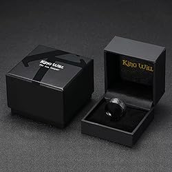 King Will 8mm Hammered Tungsten Rings for Men Women