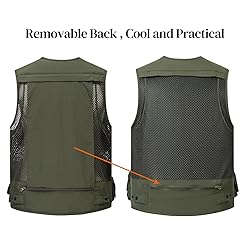 Flygo Men's Mesh Fishing Vest Multi-Pockets