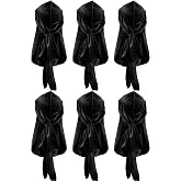 Tatuo 6 Pack Velvet Durag for Men Women Wave Cap with Long Tail | 41 Inch Extra Long Tail, 360/540/720 Waves, Suede, Du Rags Men Velvet, Headscarves, Sleep Caps, Daily Decorative Pieces