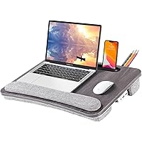 Lap Desk Laptop Bed Table: Computer lapdesk with Soft Pillow and Storage Bag - Padded Lap Work Tray and Gaming Desk on Bed - 