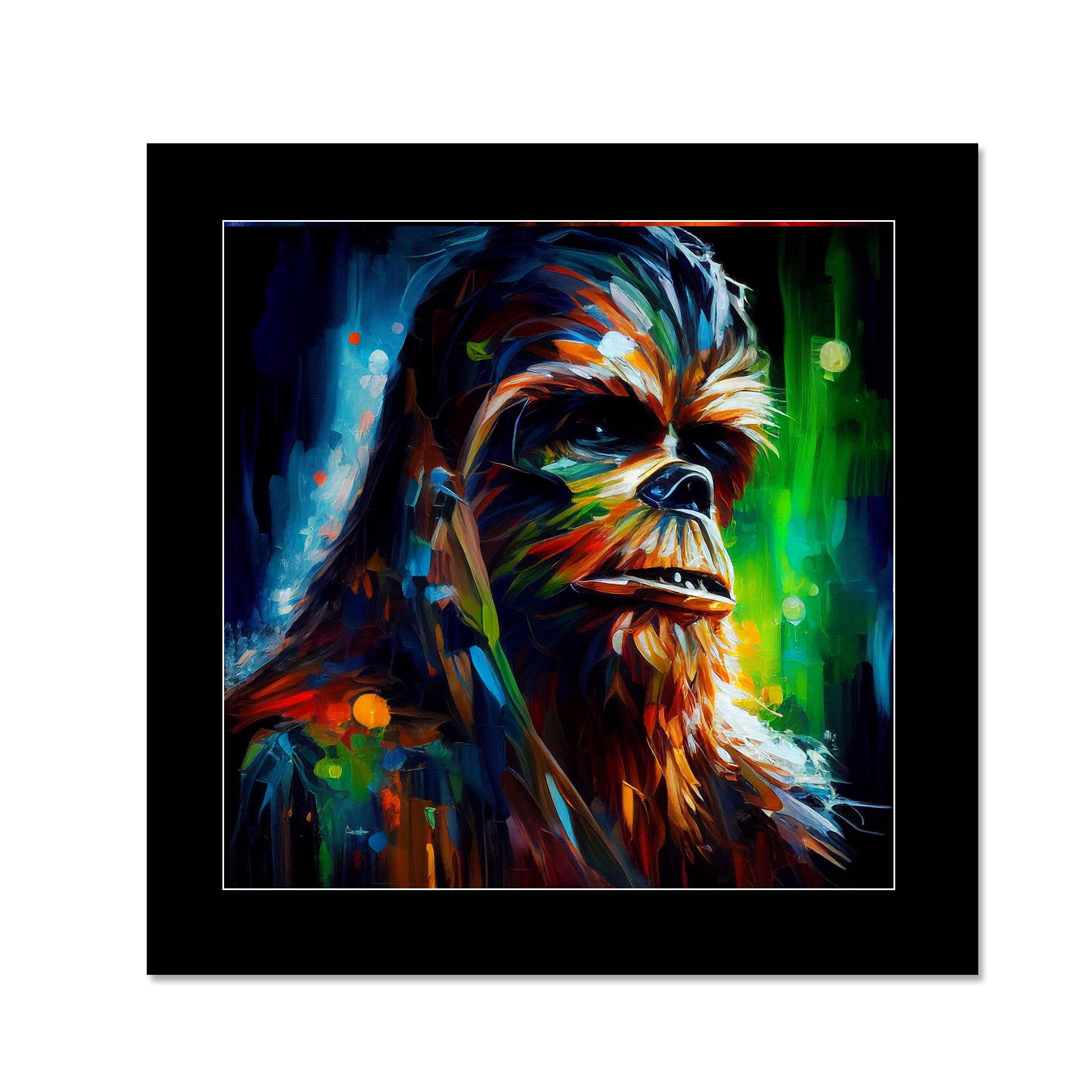Chewbacca Star Wars, colourful 10x10 inch famed print