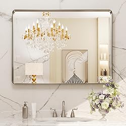 LOAAO 40X30 Inch Brushed Nickel Bathroom