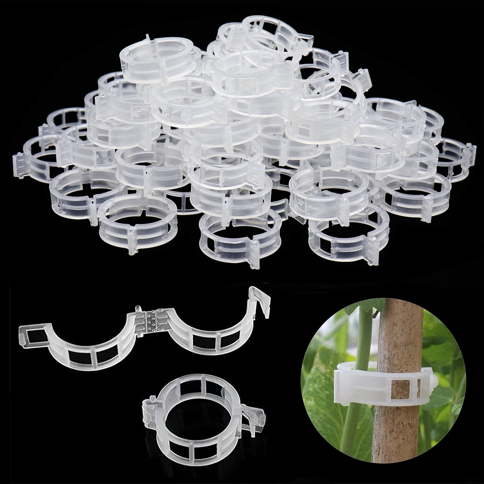 PYJLBX Plant Clips, 200 Pcs Plant Supports for Garden Tomato Plant Support Plant Support Clips, Plant Clips for Climbing Plants Garden Clips for Plants, Vine Stem Clips for Fixing Tomatoes, Cucumbers