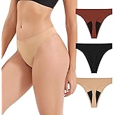 INNERSY Period Thongs Underwear for Women Seamless Thongs No Show Sexy Panties 3-Pack