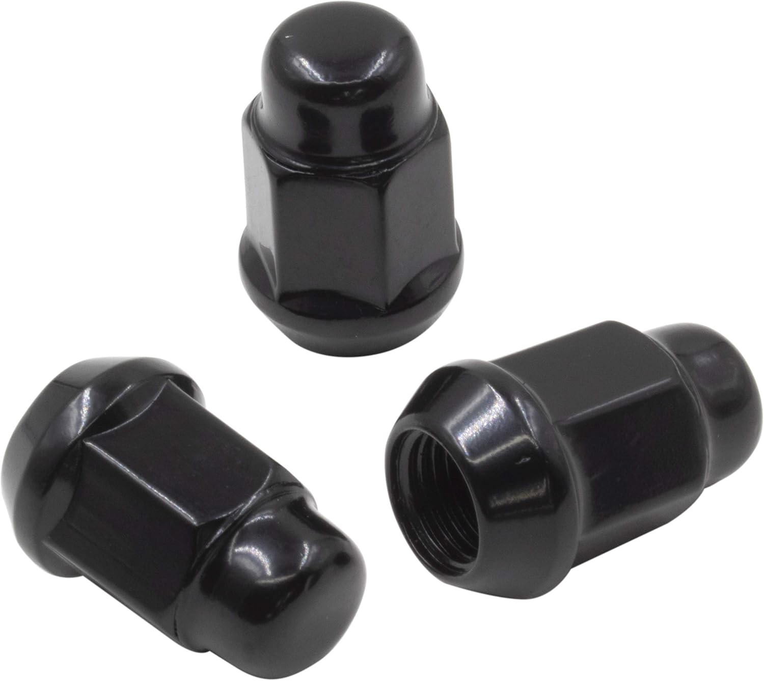 Set of 20 Lug Nuts Closed End Bulge Acorn Lug Nut Style 1.38" Long Cone Seat 19mm (3/4") Hex Wheel Lug Nut (M12x1.25, Black): Automotive