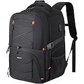 MOSISO Travel Backpack for Men Women, Water Resistant Anti-theft Airline Approved Backpacks with USB Charging Port&Multiple Pockets, 15.6 inch Computer Laptop Backpack for Work Commute Business,Black