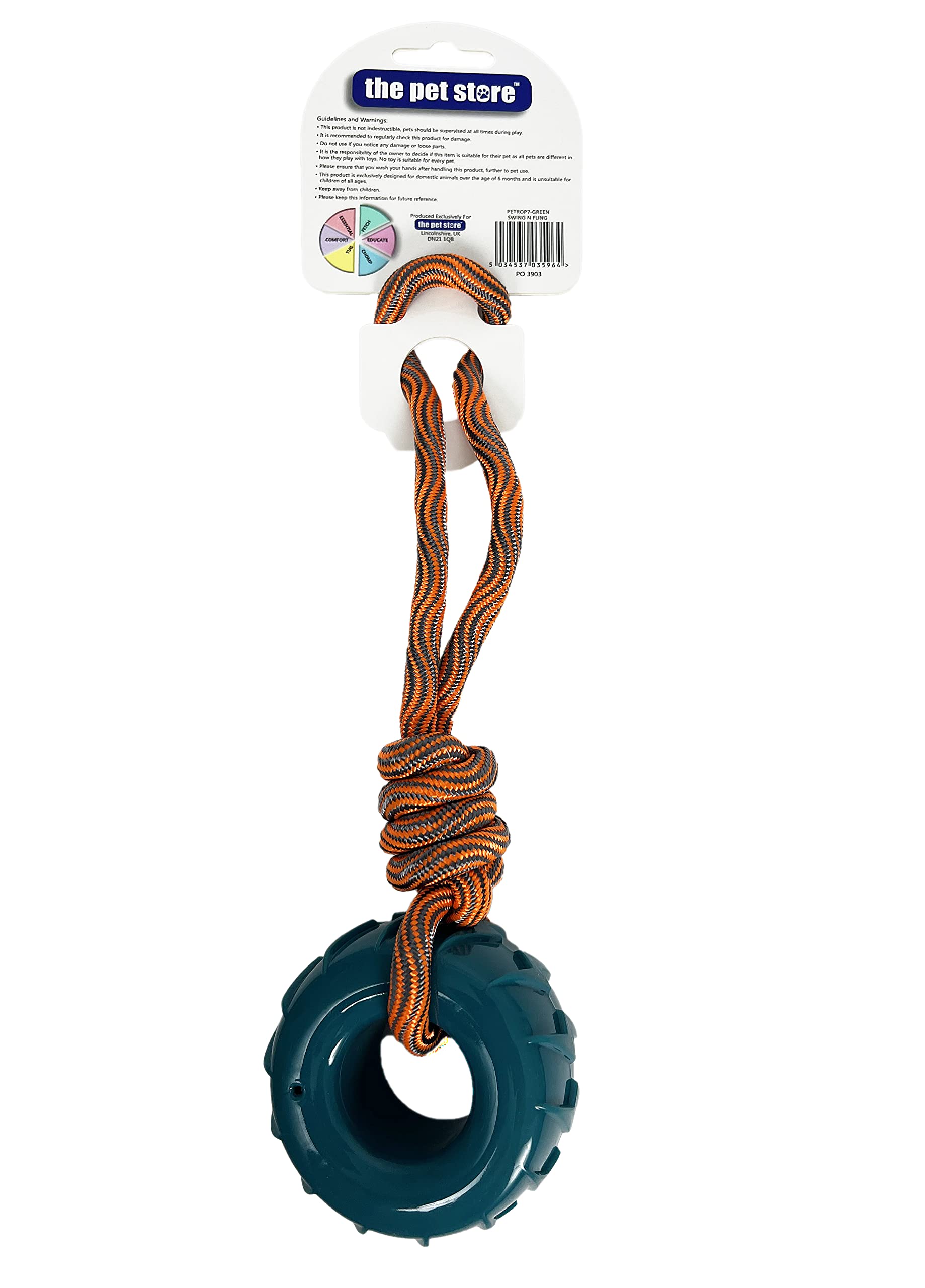 Pet Store The Swing N Fling Dog Toy, for throwing and retrieval games, help promote your dog’s desire to play while encouraging healthy exercise. Ideal for Small and Medium Dogs