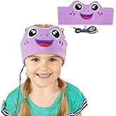 CozyPhones Kids Headphones, Headband Earphones for Children Baby & Toddlers 1-3, Stretchy & Comfy Travel Accessories - Purple Frog