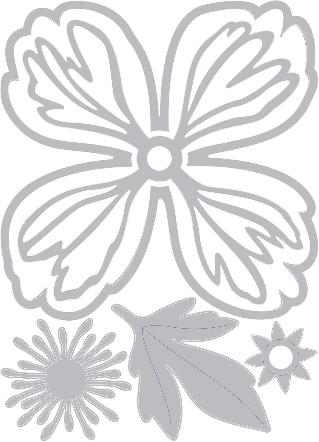 Sizzix Thinlits Die Set 663593, Peony Flower by Courtney Chilson, 5 Pack, Multi-Colour Colour, One Size - Image 3