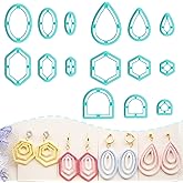 Tainsky Organic Shapes Clay Cutters for Polymer Clay Jewelry, 15 Shapes Basic Shapes Polymer Clay Cutters for Earrings