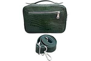 Genuine alligator crocodile leather skin premium luxury Golf Shoe Bag, sport, tennis travel shoes bag Dark Green, Dark Green,