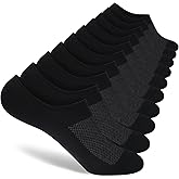 Monxiery 8 Pairs Womens 100% Cotton Non Slip No Show Socks, Low Cut Casual Invisible Liner Socks.