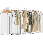 Clear Garment Bags for Hanging Clothes 4 Packs, 10" Gusseted and 40" Suit Bags for Closet Storage Hanging Clothes Storage Suit Cover for Coat, Dress, Fur, Shirt