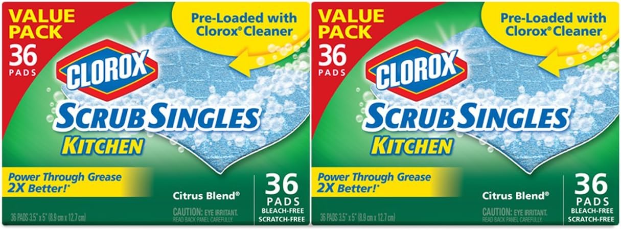 Clorox ScrubSingles, Kitchen, Citrus Blend, 72 Count Total, Packaging May Vary