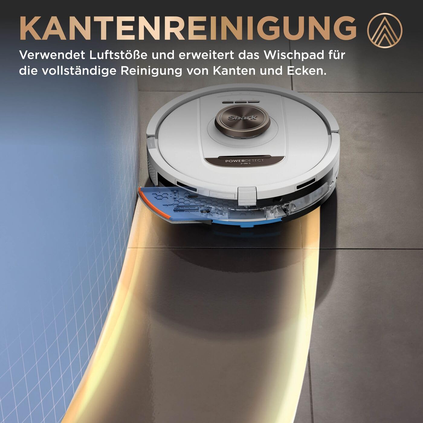 Shark PowerDetect 2-in-1 Saugroboter & Wischroboter, NeverTouch Pro 60-Tage-Selbstentleerung, selbständiges Nachfüllen & Reinigen, 3D-/ LiDAR-Navigation, NeverStuck, App-Steuerung, Weiß RV2800ZEEUWH 7