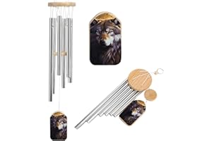 Wolves and Dream Catchers Wind Chimes for Outside, 20.5 Inch Memorial Wind Chimes with Soothing Sound for Outdoor Garden Deco