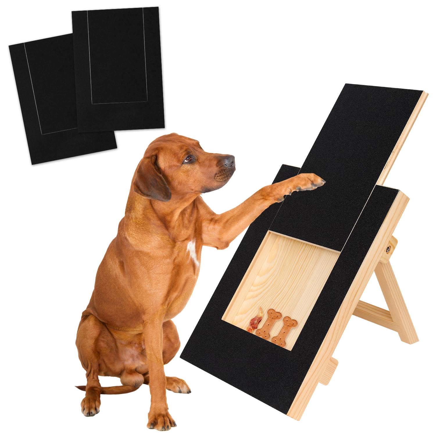 Large Dog Scratch Board with Snacks Drawer - Multifunctional Dog Nail File & Scratching Board for Easy Pets Nail Care