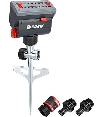 Eden 6-Pattern Rotary Gear Drive Sprinkler – Covers Up To 5278 Sq.Ft, Quiet & Adjustable