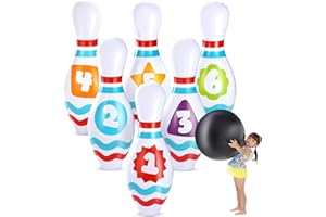JOYIN Giant Inflatable Bowling Set for Kids and Adults, Christmas Birthday Party Games, Kids Education Motor Skills Toys