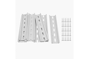 HEVIDUBANA 10 Pieces 6" Aluminum DIN Rails,RoHS Standard Slotted DIN Rail,with Extra Screws for Hardware Components Mounting (6inch)