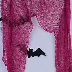 Qtisky Set of 5 Pink Halloween Gauze Decor, Indoor