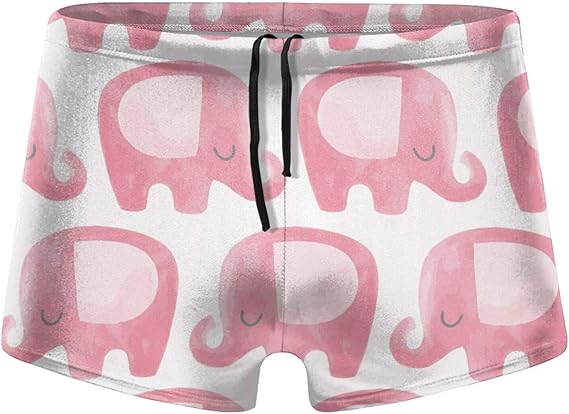 Amazon Co Jp 水着 メンズ インナーパンツ ピンク 小象 象柄 メンズ ボクサー 下着 パンツ 温泉 スイムパンツ 四角 フィットネス ボクサー型 水泳パンツ 競泳水着 おしゃれ Yamayago 服 ファッション小物