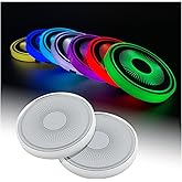 2PCS Light up Car Coasters for Cup Holders,LED Car Cup Coasters with 3 Modes/7 Colors to Decorate Cars,Smart Vehicle Accessories Chargeable LED Cups Holder Lights for Cars