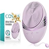 COSLUS Facial Cleansing Brush Face Scrubber : Portable Silicone Waterproof Rechargeable Face Wash Brush, 5 Cleansing Modes, Electric Deep Cleaning for Men & Women, Removing Blackhead (Light Purple)
